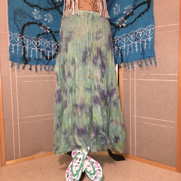 ➕Tie Dye Drawstring Summer Skirt (Cover Up) 1X - Picture 4 of 8